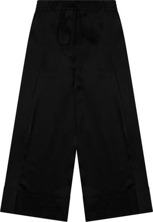 Toteme Wide-Leg Satin-Finish Pants with Adjustable Drawstring