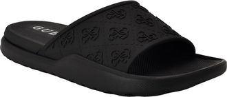 Guess Magaria Slide Sandal in Black Logo Multi at Nordstrom Rack, Size 10