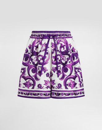 Dolce & Gabbana Majolica-print Twill Shorts - Woman Pants And Shorts Multicolor 42