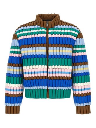 RAXXY 3D gewatteerd gestreept jack - Blauw