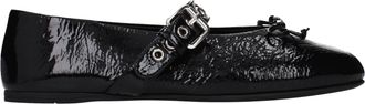 Miu Miu Black Leather Ballet Womens Flats