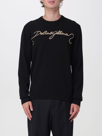 Dolce & Gabbana Crewneck Jumper in Pure Virgin Wool with Chest Logo Embroidery