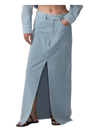 Slvrlake Denim Low Rise Maxi Skirt In Dove