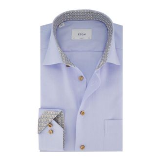 Eton Heren, Overhemden, Blauw, Maat: 3XL Katoen