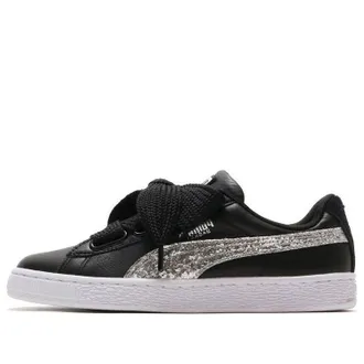 Puma (WMNS) PUMA Basket Heart Black Silver Glitter 364078-03