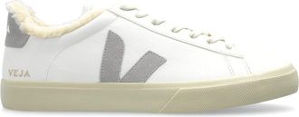Veja White Campo Fured Low-Top Leather Sneakers