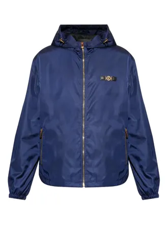 Versace hooded zip-up bomber jacket - men - Nylon - 48 - Blue