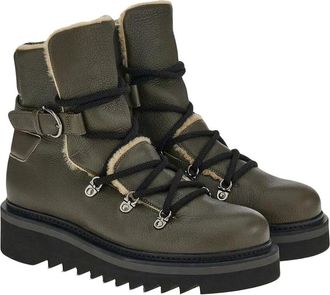 Ferragamo Lace-Up Hiking Leather Bootie