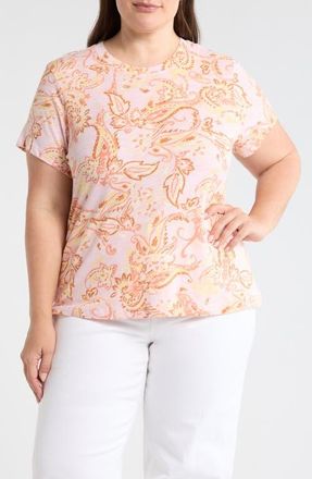 Sanctuary The Perfect T-Shirt in Purple/orange Whimsy at Nordstrom, Size 2X