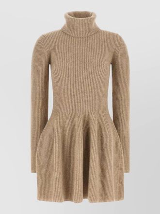 Magda Butrym knit dress turtleneck long sleeve flared