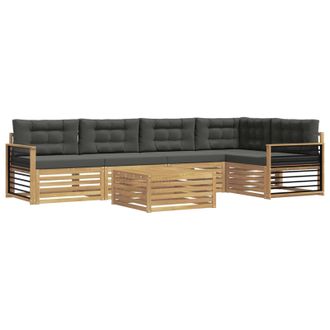 vidaXL Conjunto De Sof&aacute;s De Exterior 6 Pcs Blanco Y Antracita Vidaxl