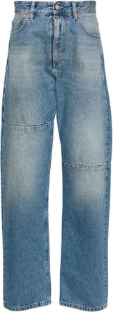 Maison Margiela logo-patch jeans - men - Cotton/Polyester/Cotton - 34 - Blue