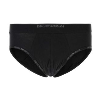 Emporio Armani Ondergoed, Heren, Zwart, S, Briefs met Logo Tailleband