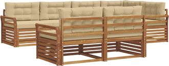 vidaXL Conjunto De Sof&aacute;s De Exterior 7 Uds. Natural Y Beige Vidaxl