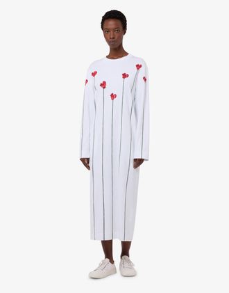 Moschino Heavy cotton printed dress - White