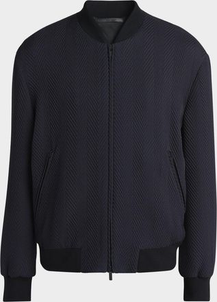 Giorgio Armani Men & apos;s Raised Chevron Bomber Jacket