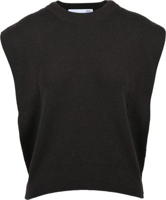 Douuod Brown Wool-Blend Ribbed Vest