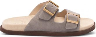 Brunello Cucinelli SUEDE DOUBLE STRAP SANDALS Size: 45, colour: GREY