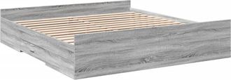 vidaXL Bed Frame with Drawers without Mattress Grey Sonoma 180x200 cm Super King Vidaxl