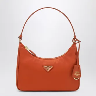 Prada Re-Edition 2005 mini bag in papaya-colored Re-Nylon and Saffiano leather