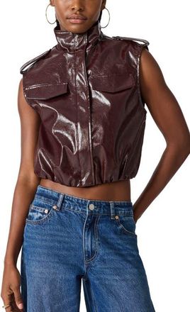 Steve Madden Luxie Faux Leather Vest in Deep Fig at Nordstrom, Size X-Small