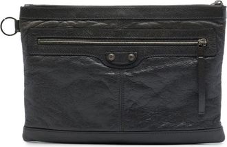 Balenciaga Pre-owned Balenciaga Lambskin Motocross Classic Clip Clutch M Ladies BGUP9WFPIAXM135D