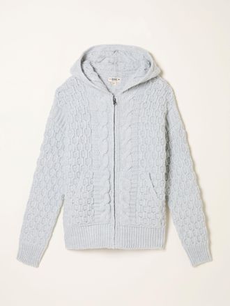 Fat Face FatFace Casey Grey Knitted Cable Hoodie