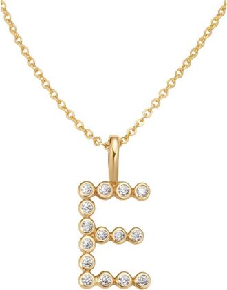 Made by Mary CZ Poppy Initial Necklace in Gold Vermeil Initial E at Nordstrom