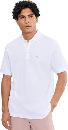 Tommy Bahama Emfielder Icon Polo Mens Clothing Bright White : 2XL, Cotton/Polyester
