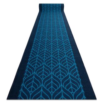 RugsX RugsX Anti-Slip Feathers Runner in Blue | Size: 110 cm x 440 cm