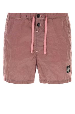 Stone Island Pink Logo Shorts