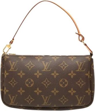 Louis Vuitton Pre-owned Pochette Accessoires - Dames - Vintage Schoudertas - Bruin - ONE Size - Leer - Vintage