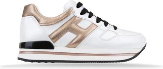 Hogan Leren Vetersneakers voor Dames - Dames - Sneakers - Wit - 34 EU - Su&egrave;de - Schoenen