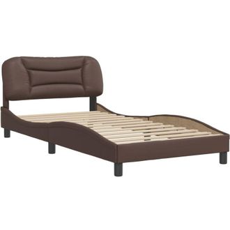 vidaXL Estructura De Cama Sin Colch&oacute;n Hvar Cuero Sint&eacute;tico Marr&oacute;n 100x200cm Vidaxl