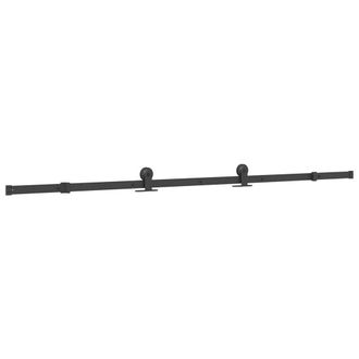 Berkfield Home Sliding Door with Hardware Set 76x205 cm Tempered Glass&Aluminium in Black