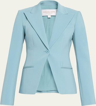 Michael Kors Sabrina Single-Button Stretch Wool Blazer