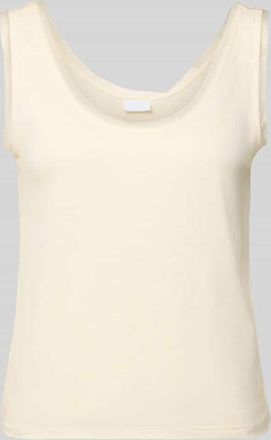 Jake*s Tanktop mit Rundhalsausschnitt und abgerundetem Saum in Beige, Gr&ouml;&szlig;e XXL