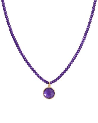 Jewelmak 14K African Amethyst Necklace
