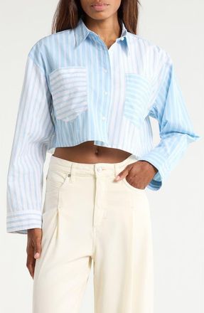 BOSS Erisa Cropped Shirt in Open White at Nordstrom Rack, Size 10