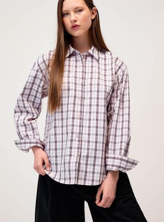 Twik Womens Oversized patterned poplin shirt