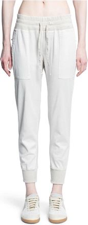 James Perse Lyocell Katoenen Jersey Elastische Taille Broek - Dames - Sweatpants - Beige - L - Katoen - Broeken