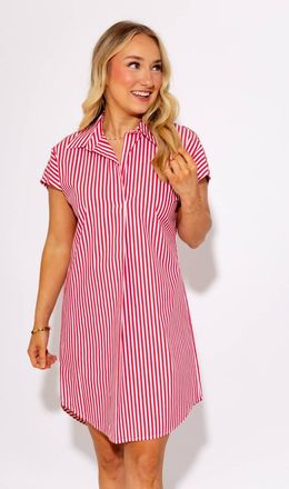 Jude Connally Carter Cotton Dress In Red