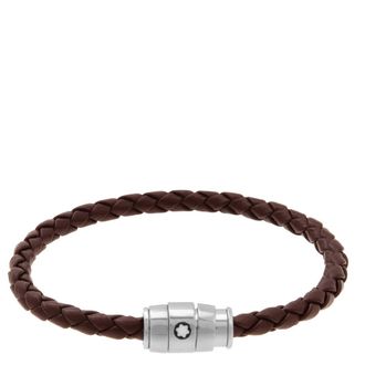 Montblanc Soft Leather Woven Bracelet, Size 68
