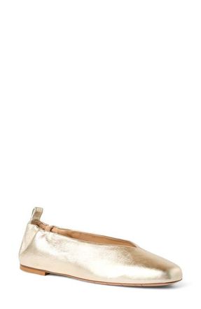 Aquatalia Clio Weatherproof Flat in Platino Nappa at Nordstrom, Size 10.5