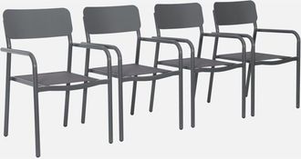 Sweeek Silla De Jard&iacute;n Apilable De Aluminio, Set De 4