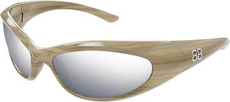 Balenciaga BB0384S 004 Mens Sunglasses White Size 70