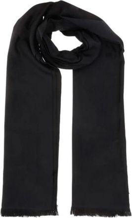 Saint Laurent Accessoires, unisex, Zwart, ONE Size, Wol, Wool Jacquard Logo Scarf