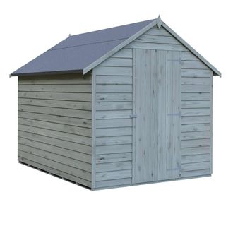 Shires Overlap 8 x 6 Feet Pressure Treated Value Range Shed Single Door in Grey