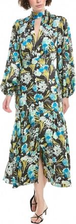 Cinq &agrave; Sept Tossed Floral Molly Dress In Obsidian Multi