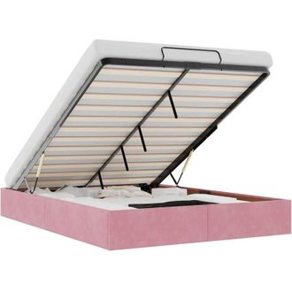 vidaXL Estructura Cama Otomana Sin Colch&oacute;n Terciopelo Rosa 140x200 Cm Vidaxl